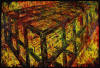 "Cage in a Cage (Dadaist Manifesto)", 2002, oil on canvas, 57-1/2" x 84"