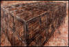 "Cage in a Cage", 2004, charcoal & oil on canvas, 58" x 84"