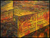 “Cages Upside Down, Right Side Up” 2014, oil on canvas, 71” x 92” (180cm x 234cm)