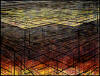 "Cages With Overlay Drawing" 2009, pastel & charcoal on paper, 60" X 80" (152cm X 203cm)