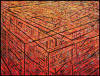 "Large Red Cages" 2011, oil on canvas, 72" X 94 1/2" (183cm X 240cm)