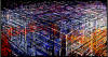 "Large Cages" 2013, oil on canvas, 82-1/2" X 146" (210 cm X 371 cm)