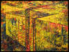 "Parallel Cages" 2015, oil on canvas, 71" x 94" (180cm x 239cm)