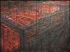 "Cages Inside Cages with Red Windows" 2011, oil on canvas, 71-1/2" x 98" (182cm. x 249cm.)