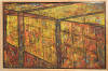 "Study for Parallel Cages" 2015, oil on gessoed paper laid down on canvas, 24-1/4" x 40" (67cm x 102cm)