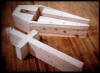Coffin with Section Removed to Store Ideas on Religion" 1981-3, pine, 77" x 32" x 16" (Cross: 71"x26"x16")