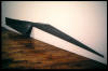 "Steel No. 83" 1979-80, sprayed molten steel on canvas, 13" x 120" x 8"