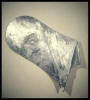 "Slate" 1977, sprayed molten zinc on canvas, 75" x 75" x 12"