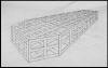 "Plan for My Coffin Cage" 2000, pencil and ink on paper, 22-1/2" x 30"