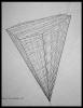 "Plan for My Coffin-Cage for Keeping Up the Balancing Act" 2000, pencil and ink on paper, 22-1/2" x 30"