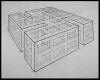 "Plan for Hitler's Cage" 2000, pencil and ink on paper, 22-1/2" x 30"