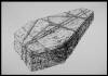 "Plan for My Sod Coffin for Getting Back to the Soil" 1982, pencil and ink on paper, 22-1/2" x 30"