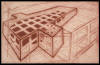 "Plan for My Coffin in a Christian Cage" 2002, etching & aquatint on brass plate, ed: 20, 2-11/16" x 4-1/4"