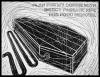 "Plan for My Coffin with Insect-Passage-Pipe for Food Removal" 1994, woodcut, ed: 16, 22-5/8" x 30-1/8"