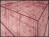 "Plan for My Cage in a Cage in a Cage in a Cage" 2005, etching, image: 23-3/4" x 29-5/8"