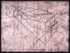 "Plan for My Coffin with Box Attached Containing Letters of Rejection" 1998, monoprint, 17-1/2" x 23-3/4"